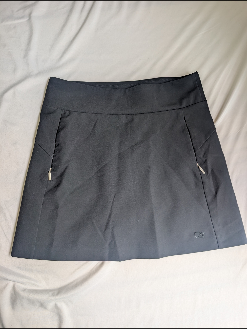 Cutter & Buck Black Athletic Mini Skort with Zip Details